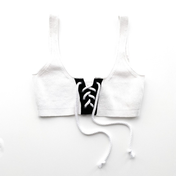 FENTY X PUMA Rihanna Lace Up Crop Top - Picture 2 of 14